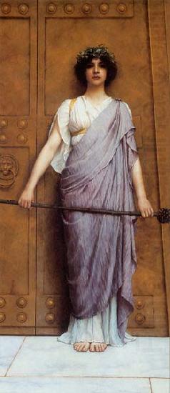 John William Godward At the Gate of the Temple china oil painting image